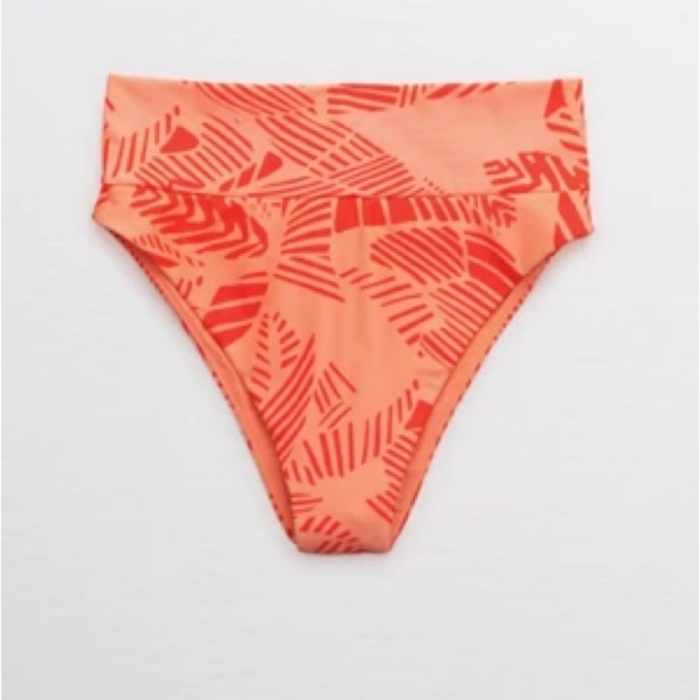 Aerie High Cut Cheeky Bikini Bottom- Neon Peach